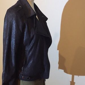 Women's Olive Asymmetric Zipper Biker Jacket
